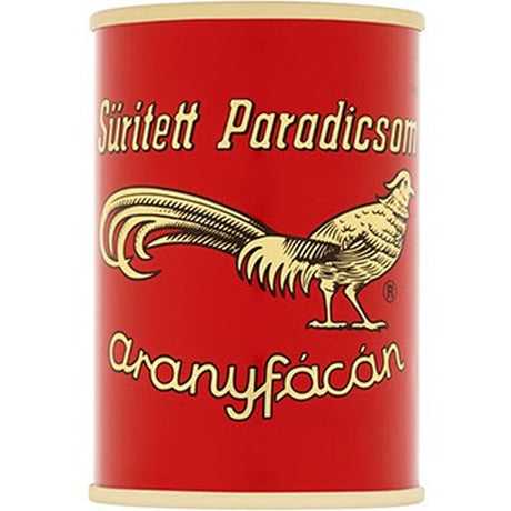 A tin of double concentrated tomato puree made with 100% fresh tomatoes.