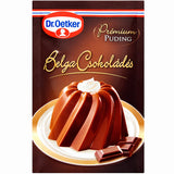 Dr Oetker Belgian Chocolate Pudding Mix, this packet makes a smooth, rich cocoa dessert in minutes.