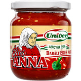 Jar of Édes Anna Hungarian red pepper sauce.