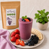 A nutritious fruit smoothie made with red grape seed powder extract for its range of health benefits.