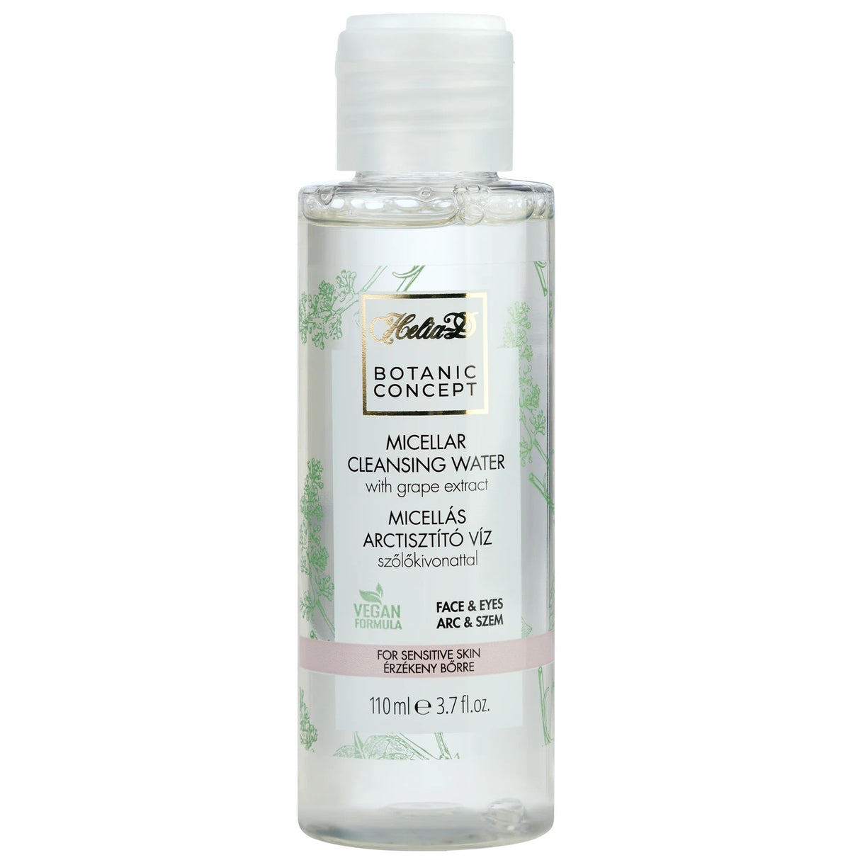 A bottle of gentle micellar cleansing water to remove makeup and impurities from the face.