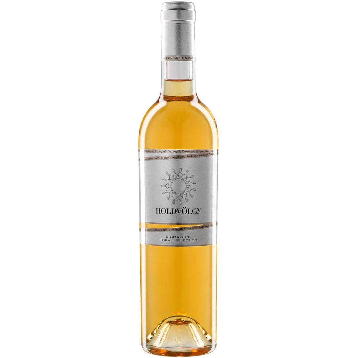 Bottle of Holdvolgy Signature Tokaji sweet wine.