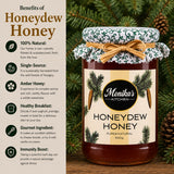 Infographic showing the benefits of eating honeydew honey.