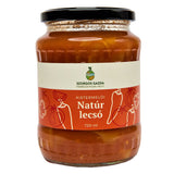 A jar of lecsó, a Hungarian ratatouille red pepper stew.
