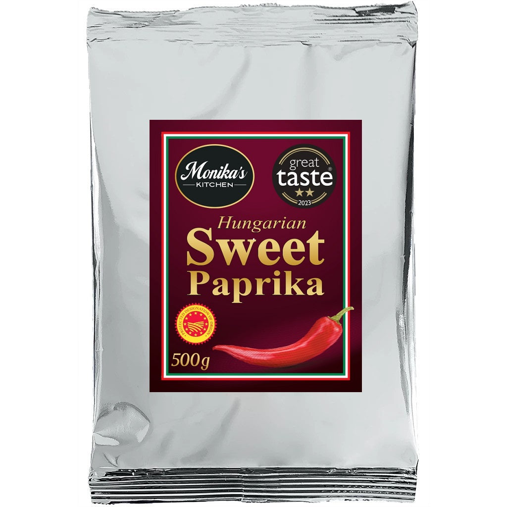 A large pack of Hungarian sweet paprika.