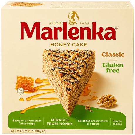 Box of Marlenka gluten-free honey cake.