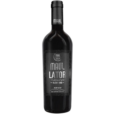 A bottle of Maul Lator, a Villanyi Franc red wine from Hungary.