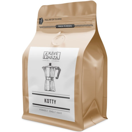 Moka express pre-ground coffee from Arabica beans. This medium-coarse grind is designed for Italian moka pots.