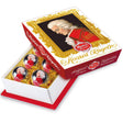 A gift box of Mozartkugeln marzipan chocolate praline with almonds and pistachio.