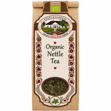 Pack of organic nettle tea made from dried stinging nettle leaves.