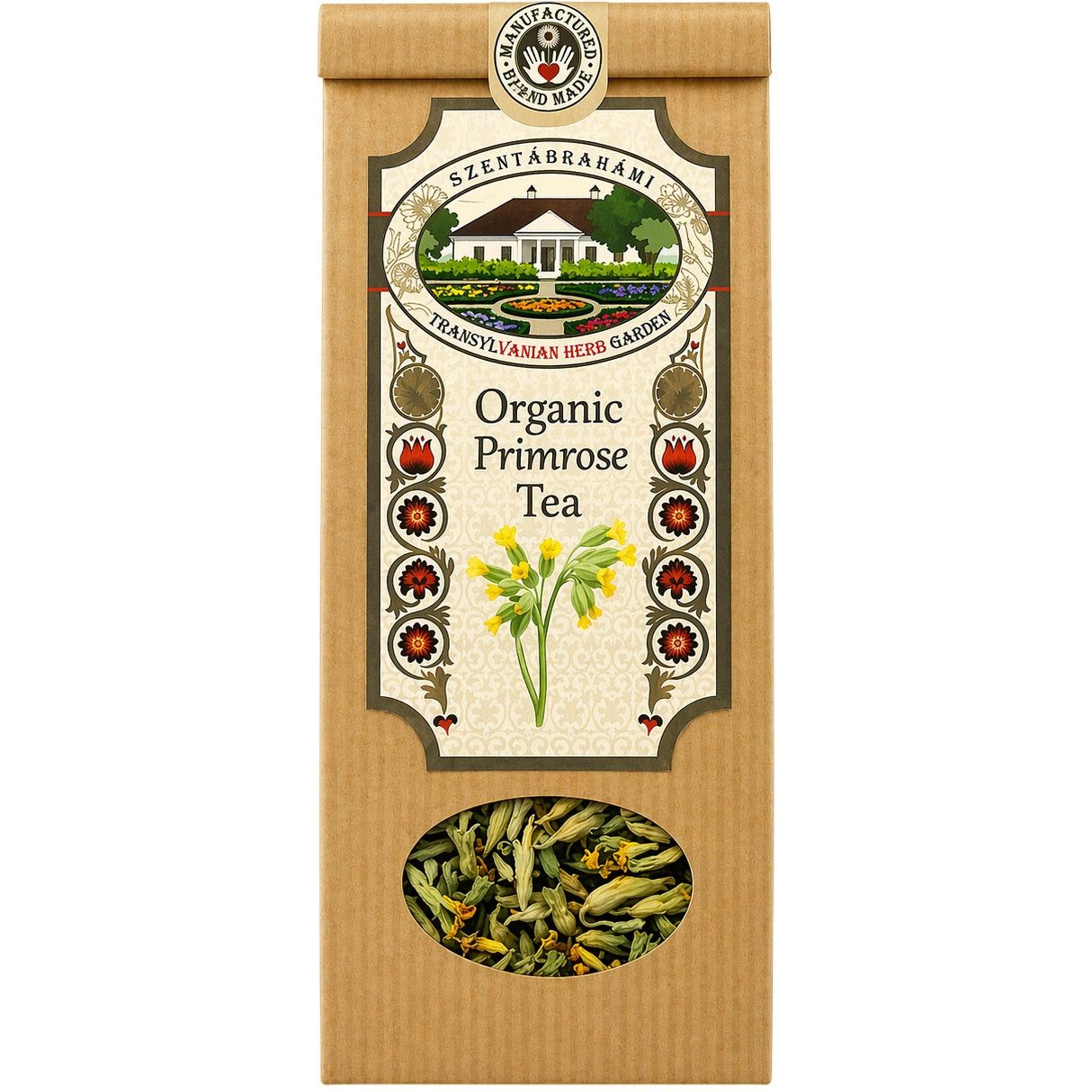 Pack of organic primrose tea made from dried cowslip flowers.