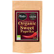 A pack of organic sweet paprika powder ground.