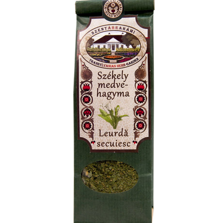 Pack of organic wild garlic made from dried ramsons leaves.