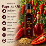 Infographic showing the health and nutritional benefits of cooking with paprika oil.