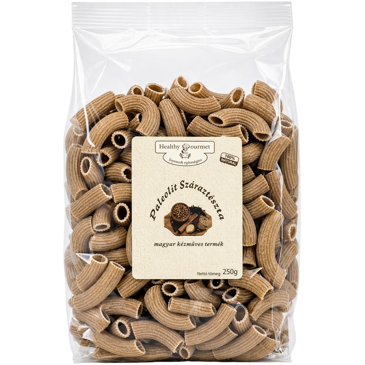 A pack of plantain pasta, these gluten-free and paleo friendly penne noodles are high in protein.