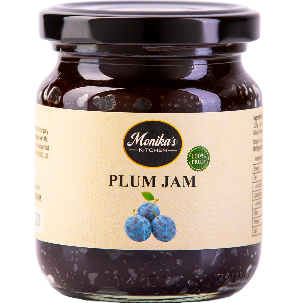 Jar of plum jam with no added sugar or pectin, this Szilvalekvár is the best Hungarian plum jam recipe from 100% fruit.