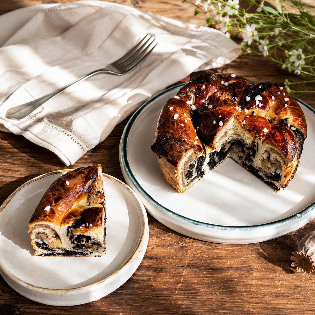 A traditional Hungarian poppy seed cake.