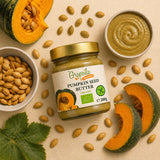 Pumpkin seed butter from cold-pressed raw seeds is a healthy spread rich in vegan protein.