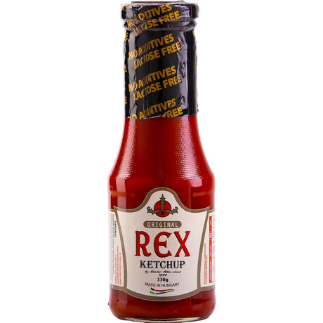 A jar of Rex Ketchup, the original Hungarian ketchup.