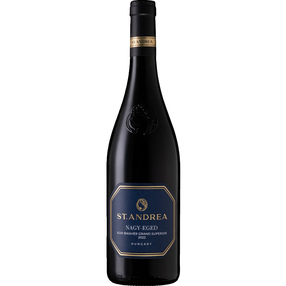 Bottle of St Andrea Nagy Eged Egri Bikaver Grand Superior red wine from Hungary.