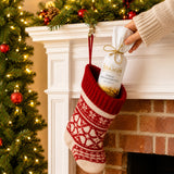 A bottle of late harvest wine in a gift wrap used as a stocking filler.