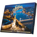 Stühmer Budapest chocolate with an image of Budapest at night.