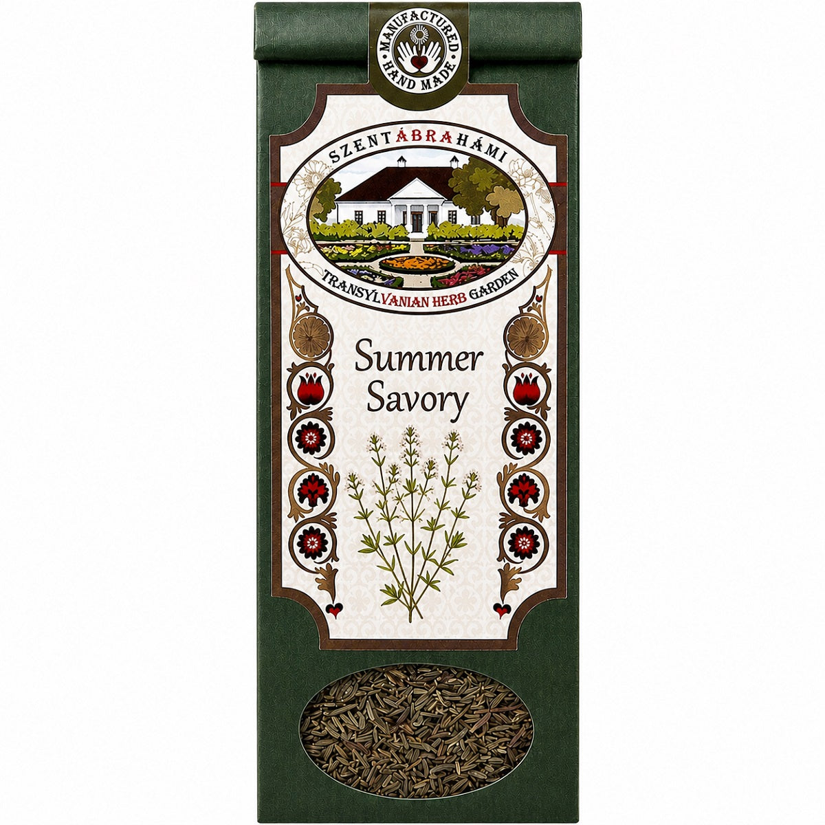 Pack of summer savory dried herbs.