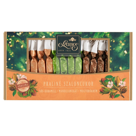 A selection box or válogatás of Szamos szaloncukor chocolate pralines.