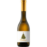Bottle of Tokaji late harvest Hungarian sweet wine with a festive label, this is the best dessert wine for Christmas pudding.