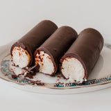 Bars of Túró Rudi, which are Hungarian cottage cheese chocolates.