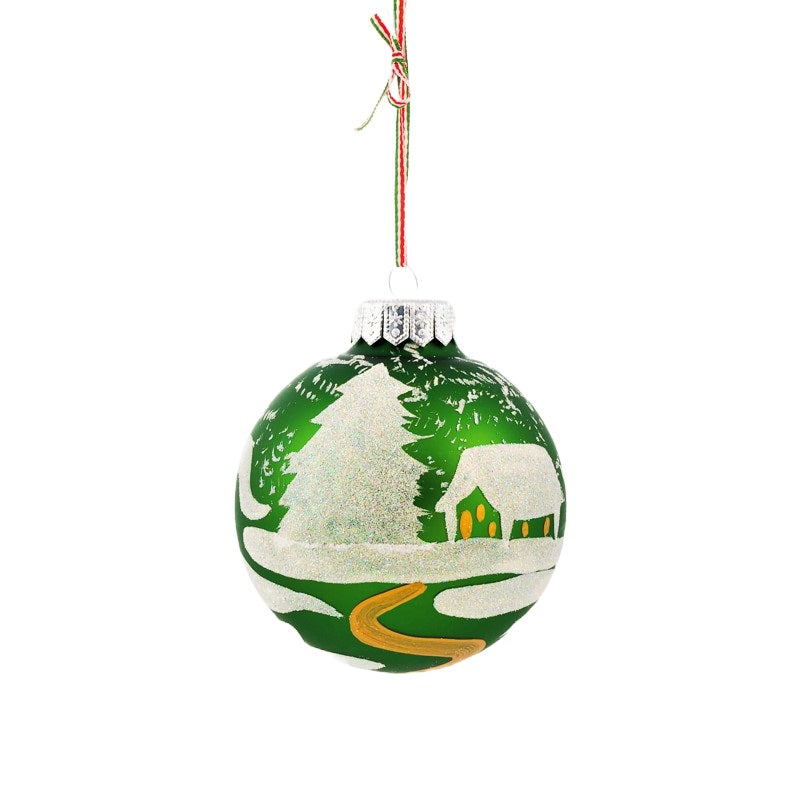 Christmas Tree Bauble "Winter Landscape" Green Decoration