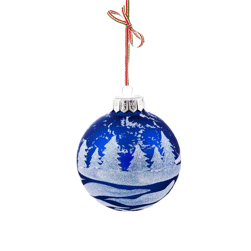 Christmas Tree Bauble "Winter Landscape" Blue Decoration