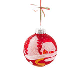 Christmas Tree Bauble "Winter Landscape" Red Decoration
