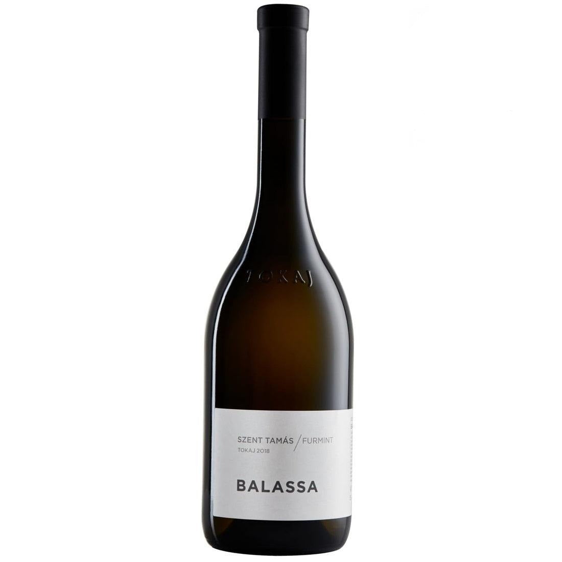 A bottle of Tokaji Furmint from the Szent Tamas vineyard made by Balassa Winery.