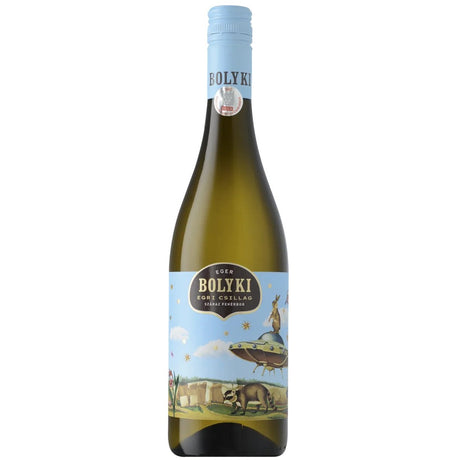 A bottle of Egri Csillag Hungarian dry white wine from Bolyki Winery.