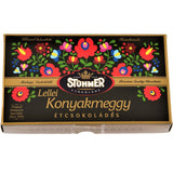 Stühmer konyakmeggy is a Hungarian cherry liqueur chocolate with brandy and the best Belgian dark chocolate.