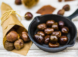 Cooked whole chestnuts, this is a ready-to-eat snack from peeled and roasted chestnuts.