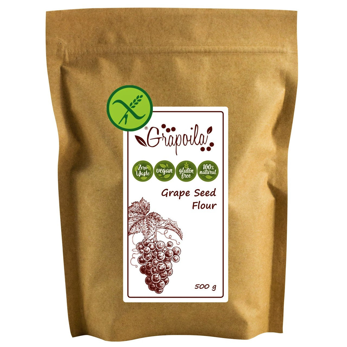 A pack of grape seed powder, this is the best natural supplement extracted from red grape seed pulp.