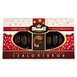 A gift box of the best marzipan chocolate praline filled with chocolate cream and covered by dark chocolate.