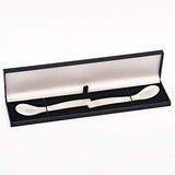 Caviar spoon set with a pair of mother of pearl spoons in a gift box, best for serving caviar.