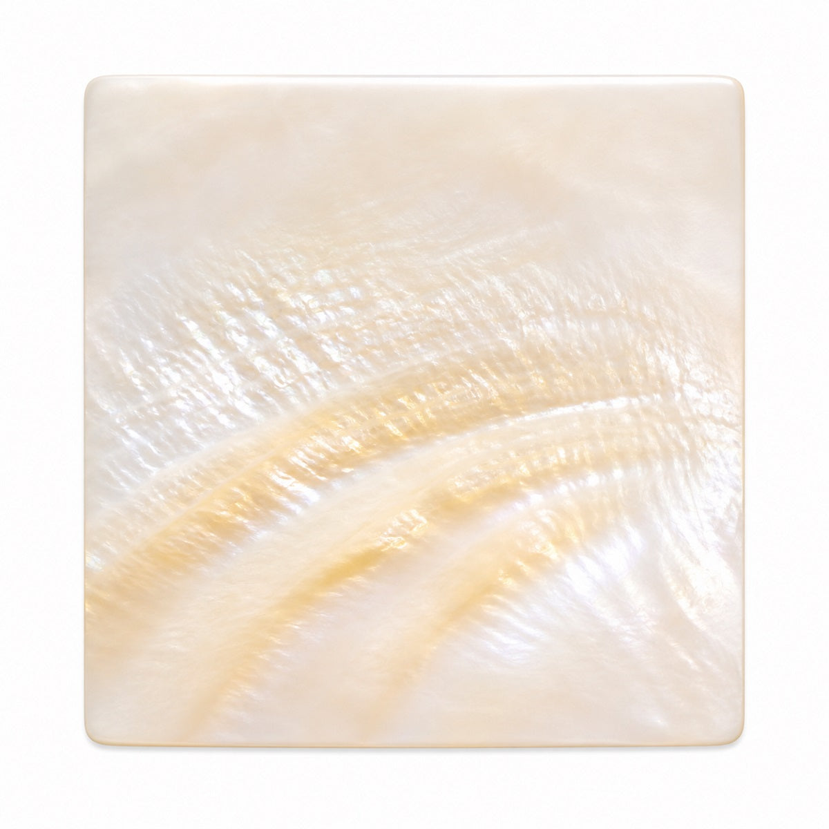 A handcrafted 7cm mother-of-pearl square dish for caviar accompaniments, condiments and small gourmet bites.
