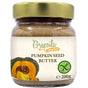 A jar of smooth pumpkin seed butter from cold-pressed raw seeds, this is a healthy spread rich in vegan protein.