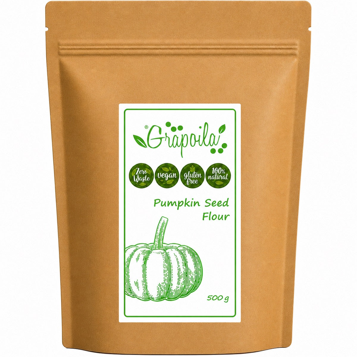 Pack of pumpkin seed flour, this is a high-protein, keto-friendly pumpkin powder.