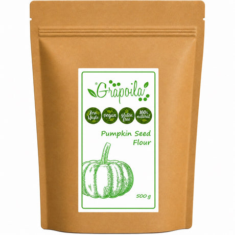 Pack of pumpkin seed flour, this is a high-protein, keto-friendly pumpkin powder.