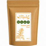 Pack of sesame flour from, this keto-friendly powder is rich in plant proteins.