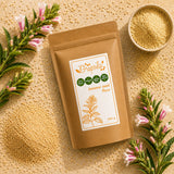 Sesame seed powder is a keto and gluten-free baking flour from crushed yellow sesame seeds, rich in protein.