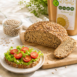 Gluten-free and keto bread made with sunflower seed flour.