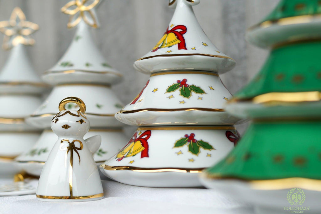Holloháza Porcelain Christmas Tree Candle Holder Set - Best of Hungary